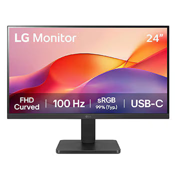 LG Monitor 24U421A-B - Curved Screen - 23.8" - 1980 x 1080 - VA - HDMI / USB-C - Black