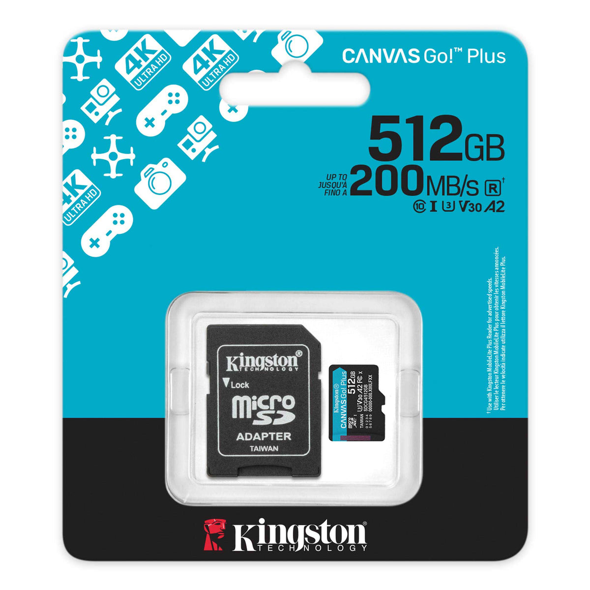 Kingston - Flash memory card - microSDHC - 512GB microSDXC Canvas Go Plus
