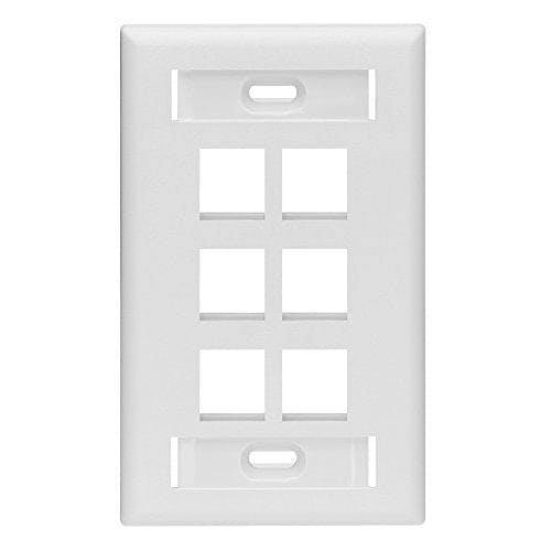 LEVITON WALLPLATE 6PORT SG ID WHITE