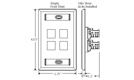 LEVITON WALLPLATE 4PORT