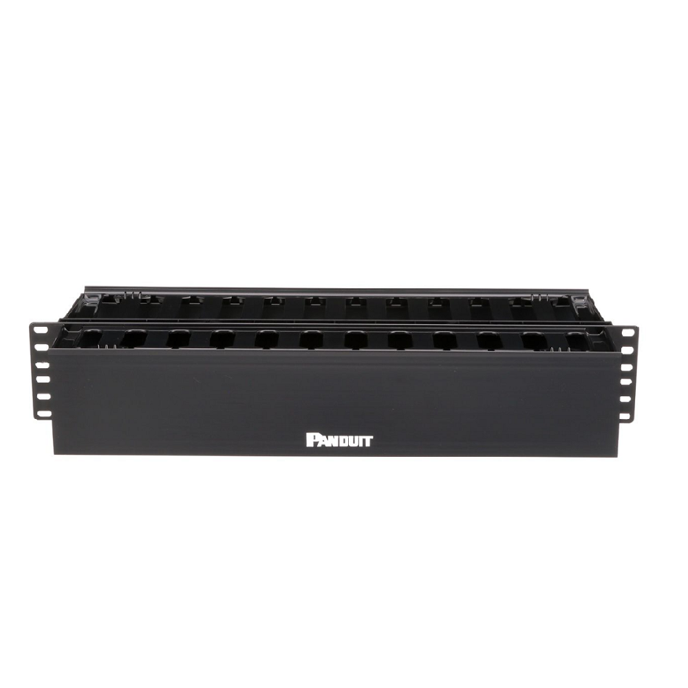 Panduit WMP1E Horizontal Cable Manager, Black, 2 RU, Black by Panduit