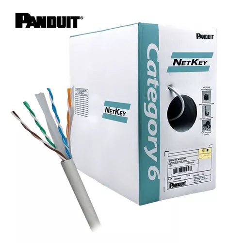 PANDUIT Copper Cable, NetKey Category 6, 4-Pair, 24 AWG, U/UTP, CM, 305m