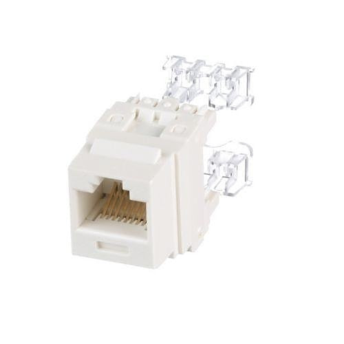 PANDUIT Conector Jack Estilo 110 (de Impacto), Tipo Keystone, Categoría 6, de 8 posiciones y 8 cables, Color Blanco mate