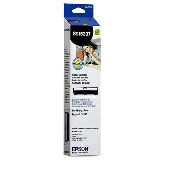 Epson S015337 Negro cinta de tela para impresora para LQ 590, 590II, 590II NT