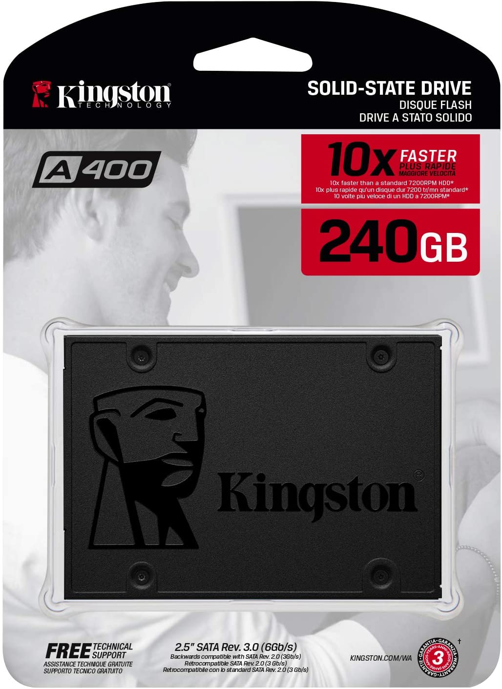 Kingston A400 - SSD - 240 GB - interno - 2.5" - SATA 6Gb/s